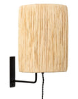 Applique murale bohème IRIS en raphia naturel tressé, fabrication artisanale. Kit électrique complet inclus, prête à installer. Une création Cosydar-deco