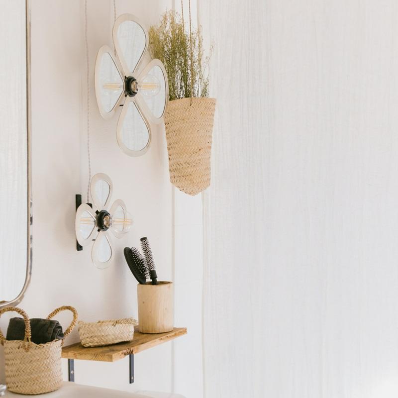 Applique murale miroir maillechort 24cm décoration bohème chic