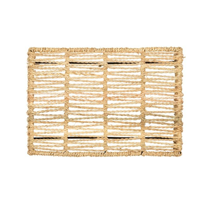 Détail du tressage de l'Applique en corde de palmier CARO 25x15cm - COSYDAR