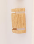 Applique murale tressée en raphia naturel 30x20 cm luminaire mural fibre naturelle