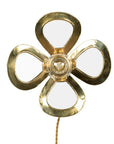 Applique murale miroir LULE fleur laiton doré 24cm vue de face - création Cosydar