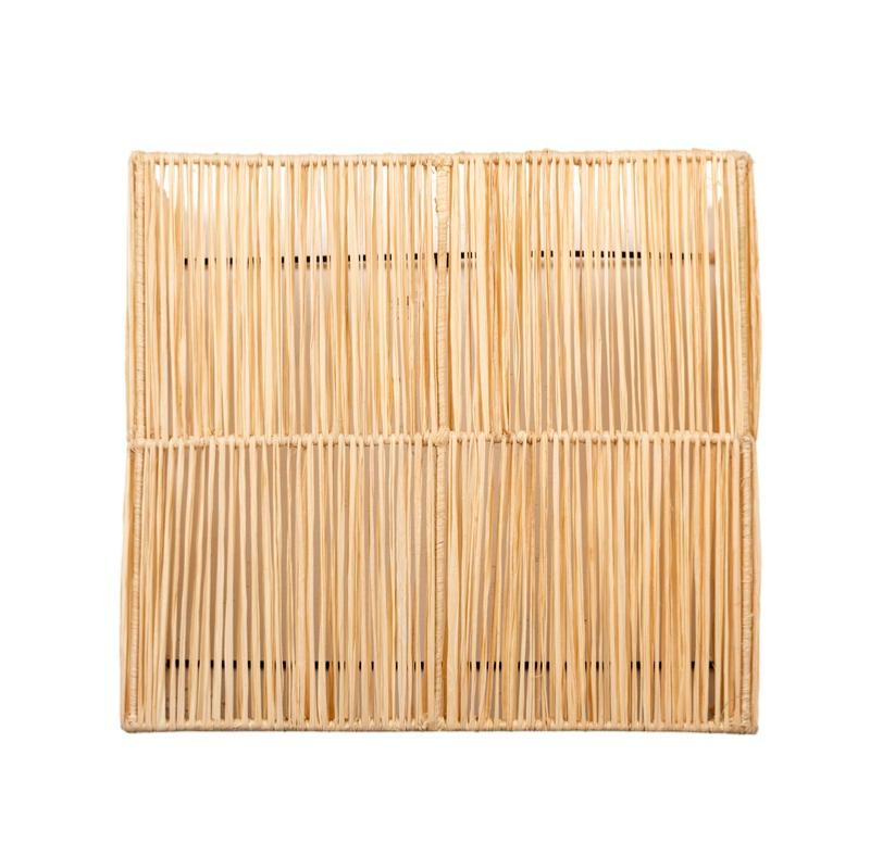 Applique murale KON raphia naturel ajouré format L 25x25cm vue de face - création Cosydar