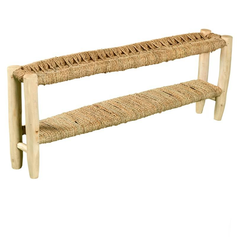 Banc Avec Rangement en Bois et Corde - COSYDAR