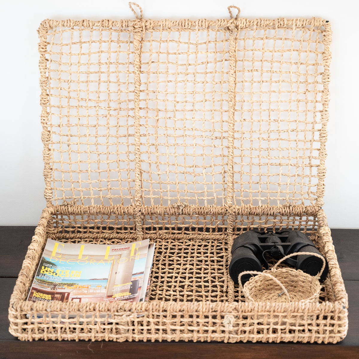 Boîte décorative en corde de palmier pour salon ou entrée