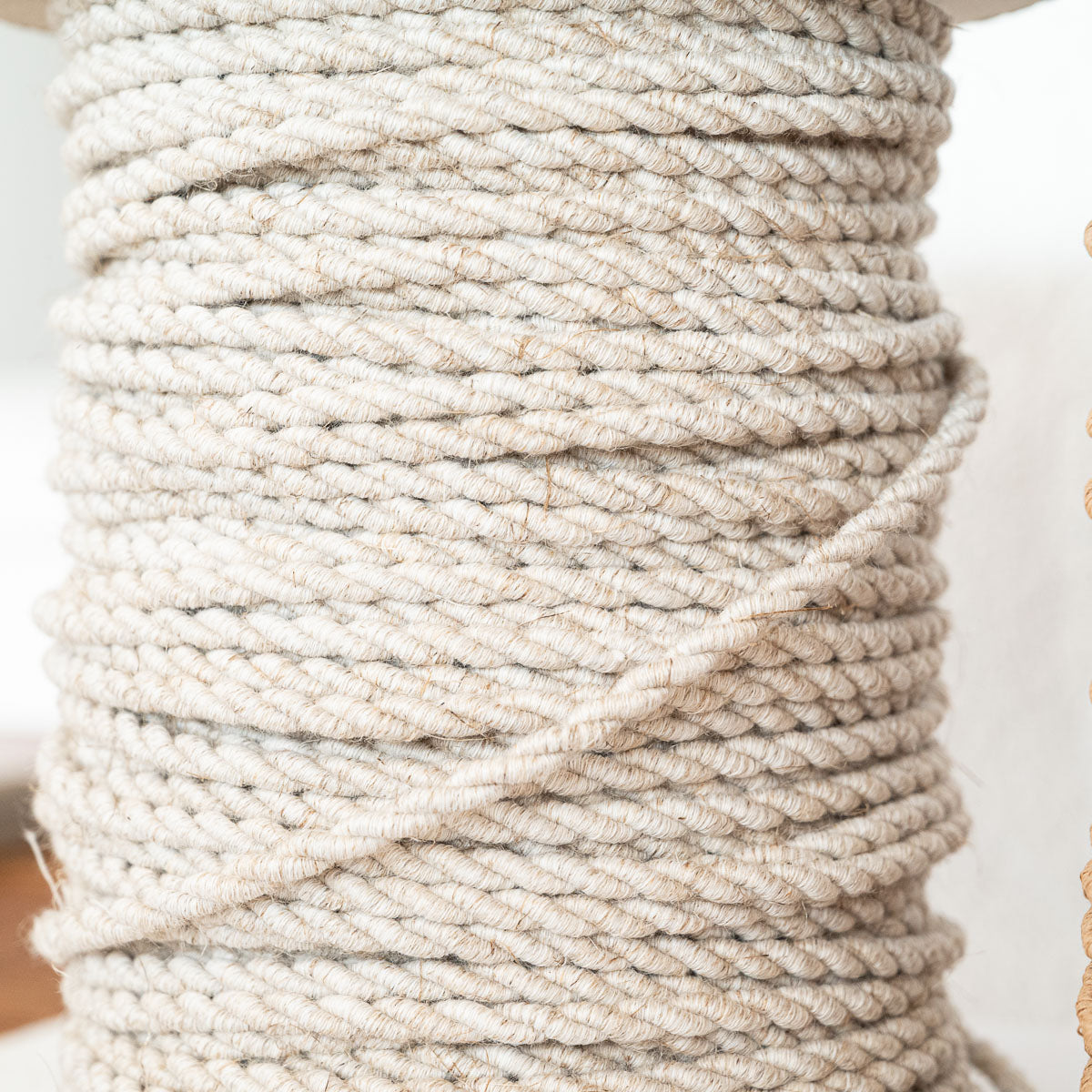 Câble Électrique Textile Torsadé Couleur Lin ( Écru)