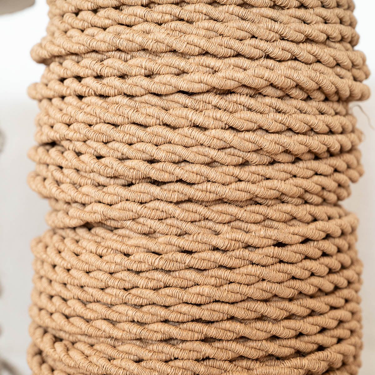 Cable électrique textile torsadé couleurs jute naturelle