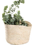 Corbeille carrée tressée palme naturelle 30x30cm, panier rangement bohème - COSYDAR