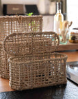 Panier tressé en corde, style bohéme chic, pour épices et rangement de bouteilles - COSYDAR