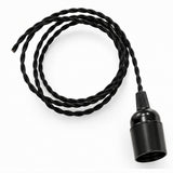 Cable Colgante Eléctrico 1,50 m – Cable Textil Trenzado y Portalámparas E27 Liso | 4 Colores