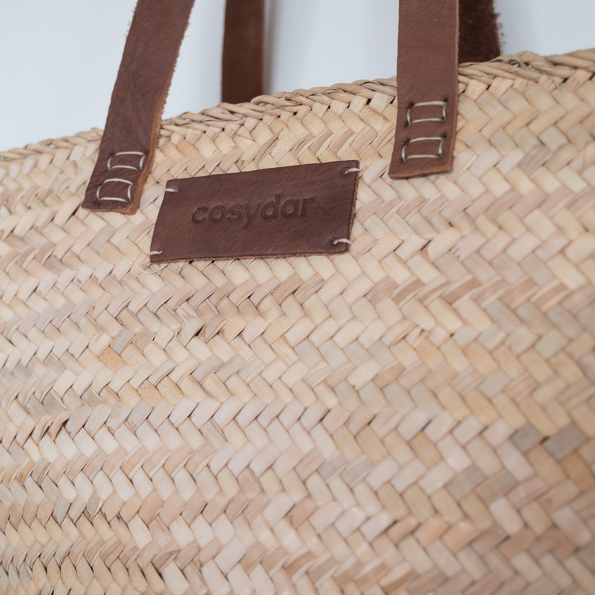 Cabas ARTISAN avec plaque logo COSYDAR en cuir - vue de face