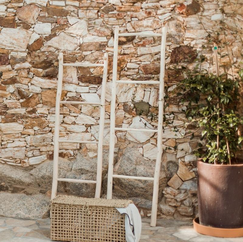 2 Echelles Decoratives en Bois Naturel - COSYDAR