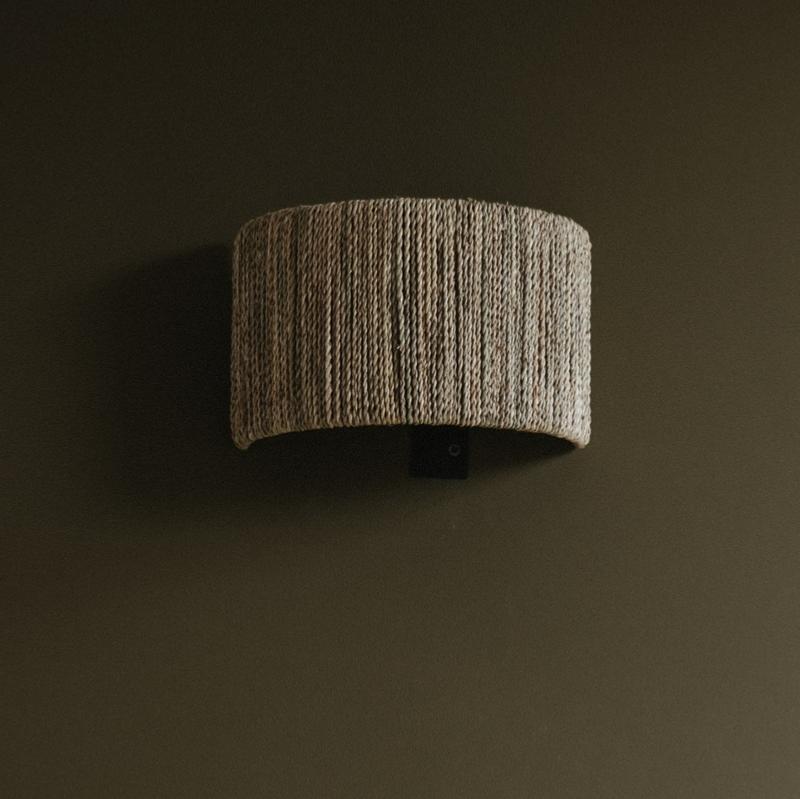 Applique murale KUR corde de palmier format L 20x20cm vue de face — création Cosydar