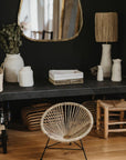 Petit fauteuil en métal tressé en fibre naturelle - COSYDAR