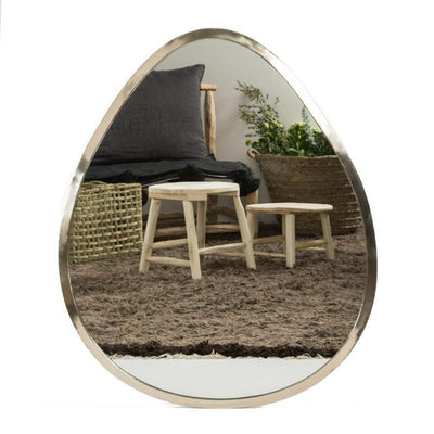Gran Espejo Gota Plateado en Alpaca – 90 × 73 cm – Hecho a Mano