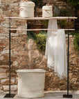 Panier à linge tressé en palme Grand