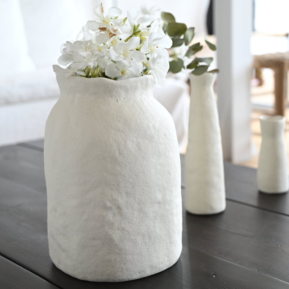 Vase en Céramique Blanc H 30cm SHOK - COSYDAR - DECO