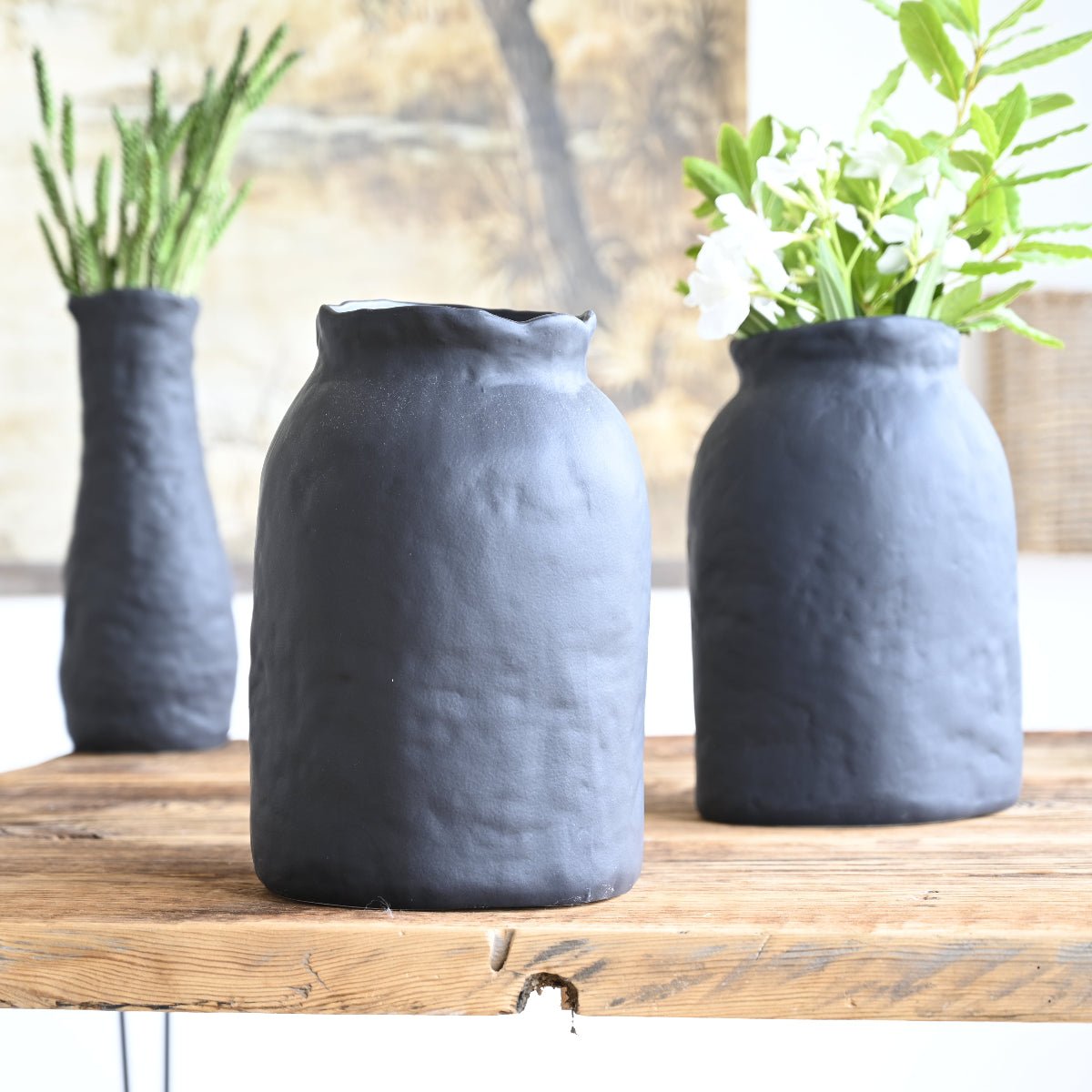 Vase en Céramique Noir H 30cm SHOK - COSYDAR - DECO