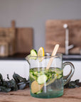 Grande Carafe Ronde en Verre Recyclé BELDI avec Anse et Bec - COSYDAR