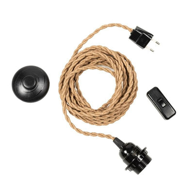 Kit électrique jute naturel avec douille E27 – 2 m ou 4 m