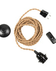 Kit électrique jute naturel avec câble textile torsadé et douille E27