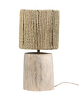 Lampe Bohème en Noyer avec Abat - jour Naturel - COSYDAR