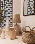 Lampe Artisanale en Noyer et Corde de Palmier - COSYDAR