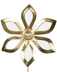 Applique miroir LULE fleur laiton doré 30cm vue de face fond blanc - création Cosydar