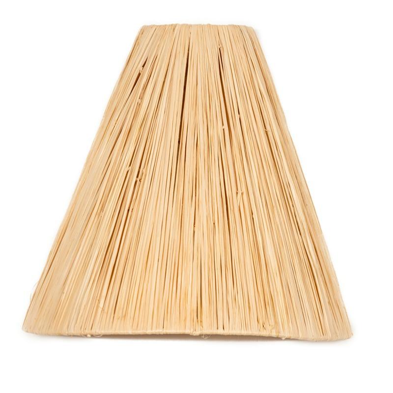 Applique murale tressée en Raphia Naturel sur fond blanc