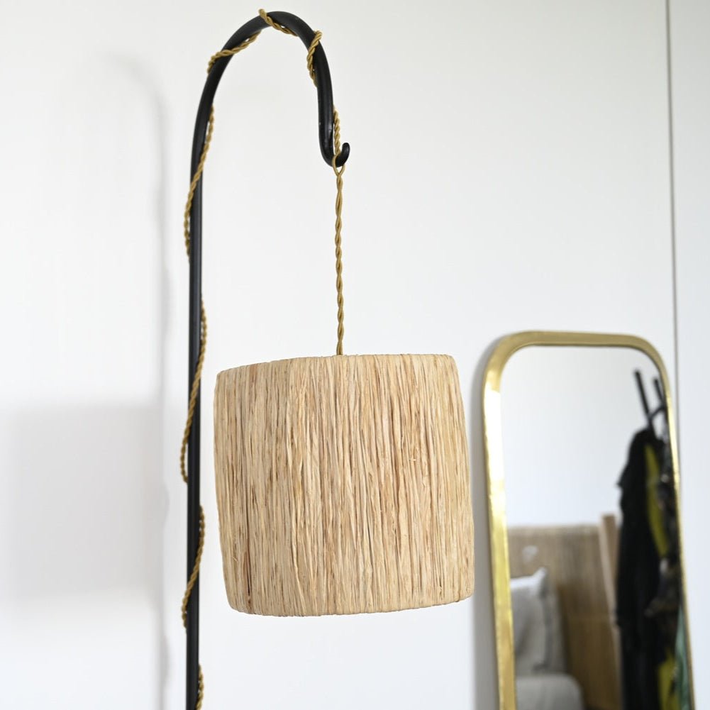 Suspension Raphia Naturel Tressage Serré - Lumière Tamisée - COSYDAR - DECO
