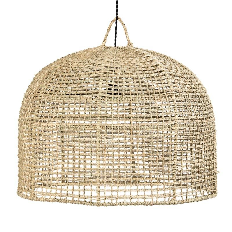 Suspension coupole tressée en Corde de Palmier naturelle -BOR 55x40cm - COSYDAR