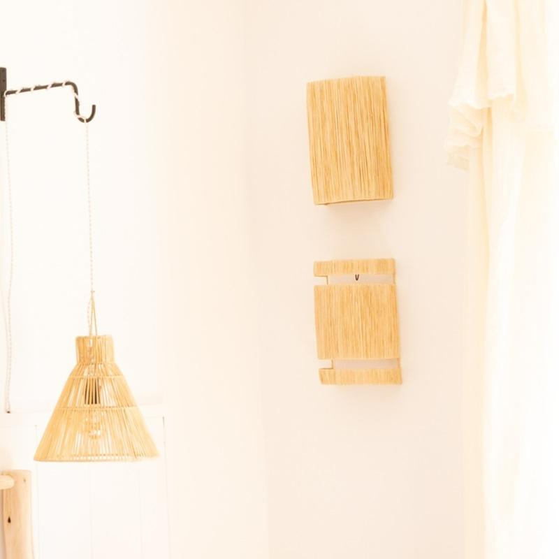 Applique murale en fibre naturelle tressée style méditerranéen