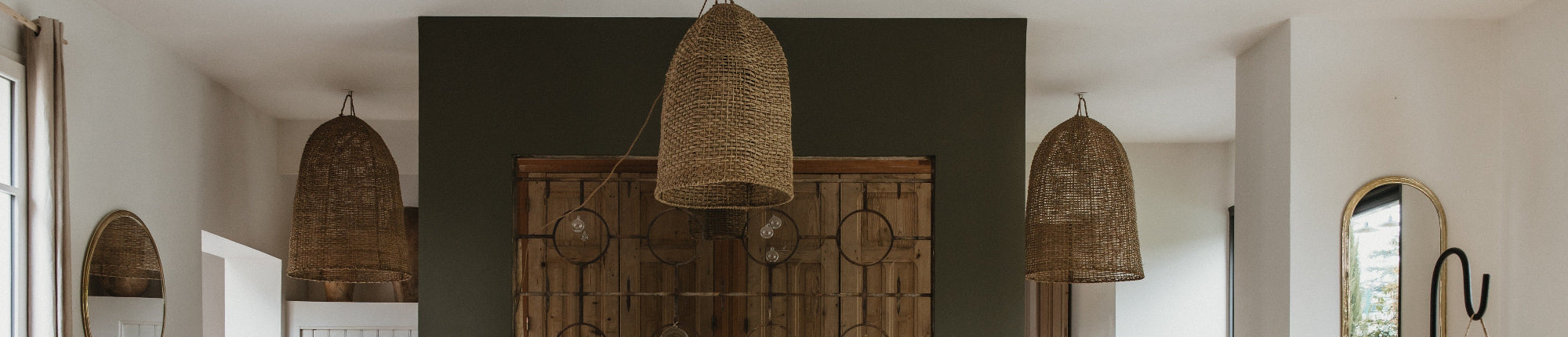 Suspension bohème en corde tressée – luminaire artisanal pour salon ou salle à manger