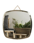Miroir carré argenté accroché au mur en Maillechort 40cm - COSYDAR