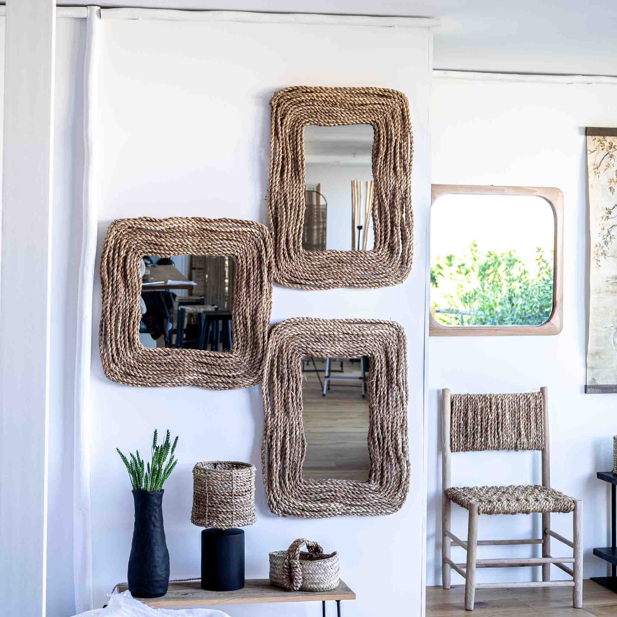 Miroir wn corde ethnique chic