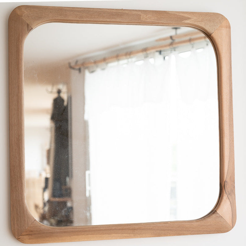 Miroir fait main en bois de noyer massif