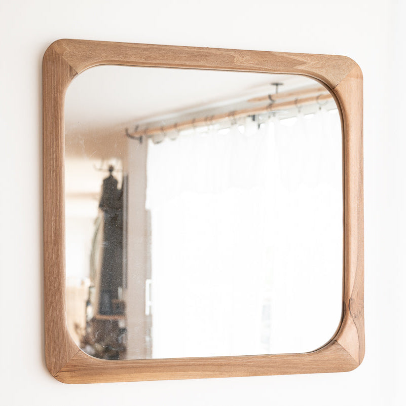 Miroir Carré fait main en bois de noyer massif