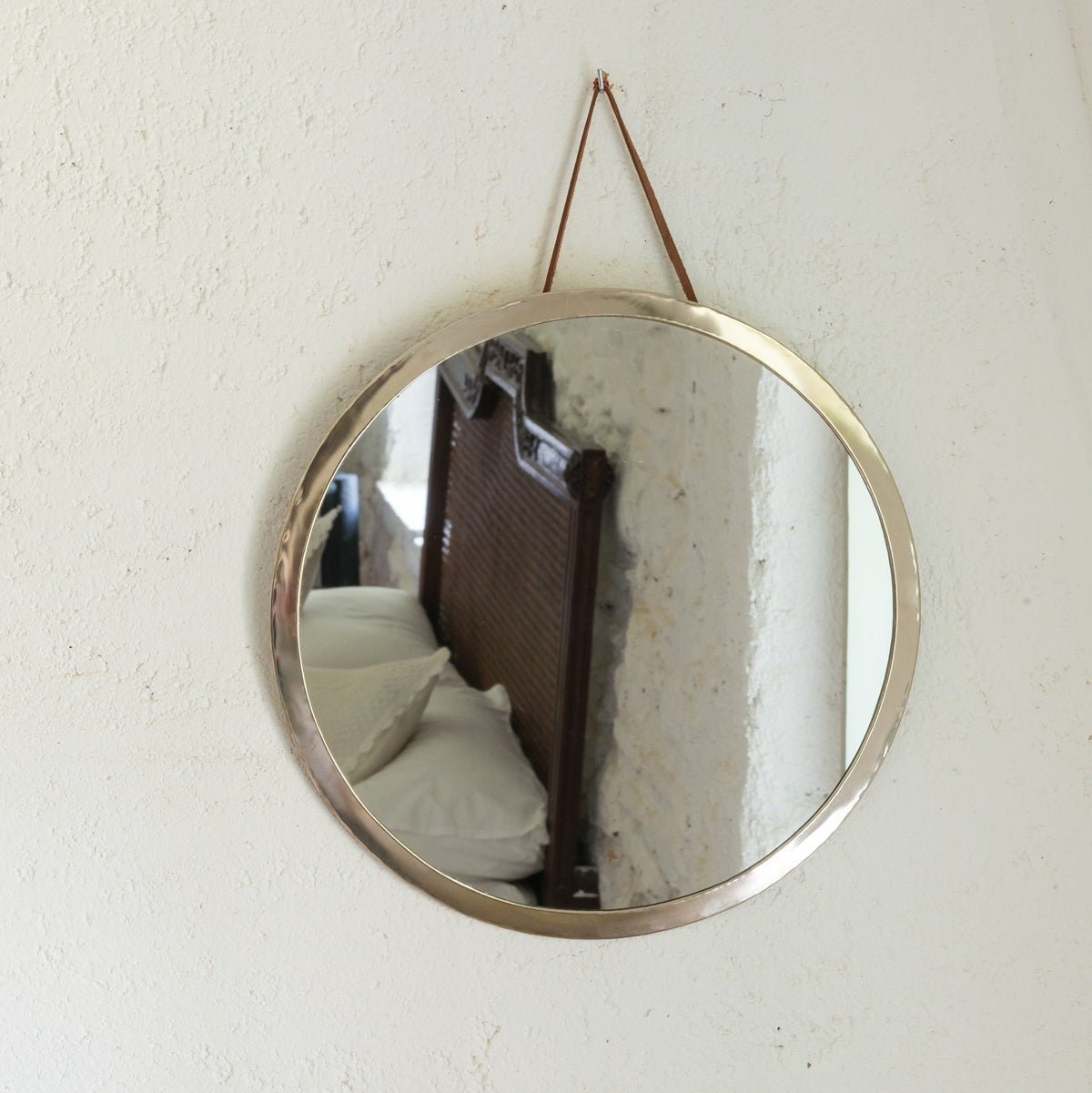 Miroir Rond Argenté Maillechort - 6 Tailles - Salle de Bain - COSYDAR - DECO