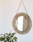 Miroir tressée en Feuille de Palmier, L - COSYDAR