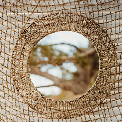 Round Palm Rope Mirror - 36cm and 53cm, Handwoven