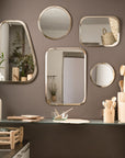 Miroir Rectangulaire Arrondi en Maillechort Fait Main - COSYDAR