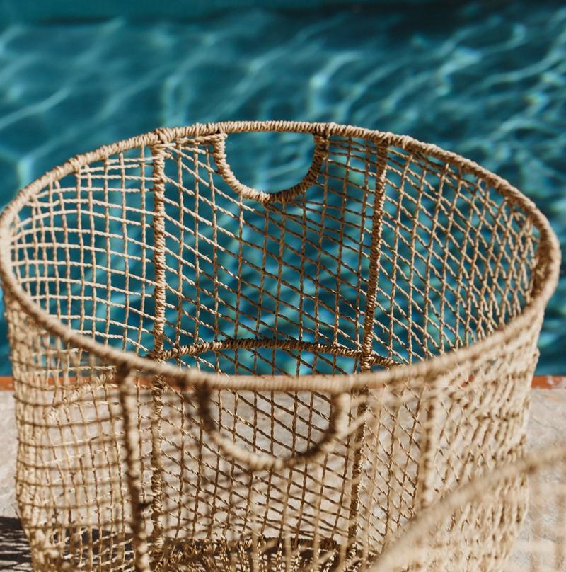Panier à Linge Boho tressé 60cm