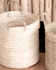 Panier à Linge Tressé en feuille de Palmier Cosydar
