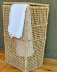 Panier à Linge Tressé en Corde de Palmier