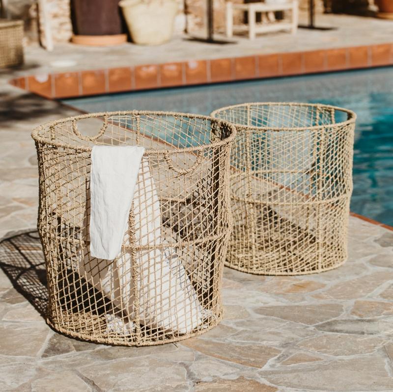 Panier à Linge Boho tressé 60cm