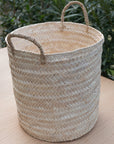 Panier Avec Anses Tressé en feuille de Palmier COSYDAR