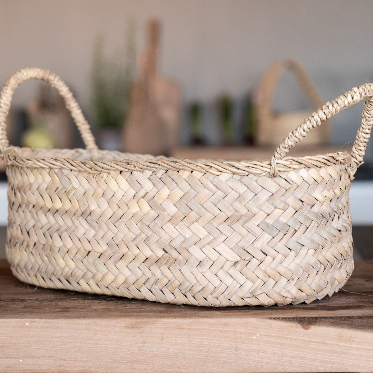 Panier en corde de palmier avec anses tressées pour ranger les artichaux et autres fruits et légumes - COSYDAR