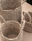 Détail du tressage des paniers en corde de palmier - Gamme Zen de Cosydar