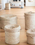 Panier à Linge Motif Chevrons Artisanal - 3 Tailles - COSYDAR