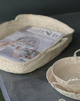 Panier Tressé pour ranger les magazines, avec 2 anses