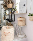 Panier à linge tressé en palme